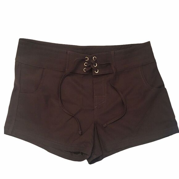 La Blanca by Rod Beattie Brown Lace Up Swim … - Picture 1 of 16
